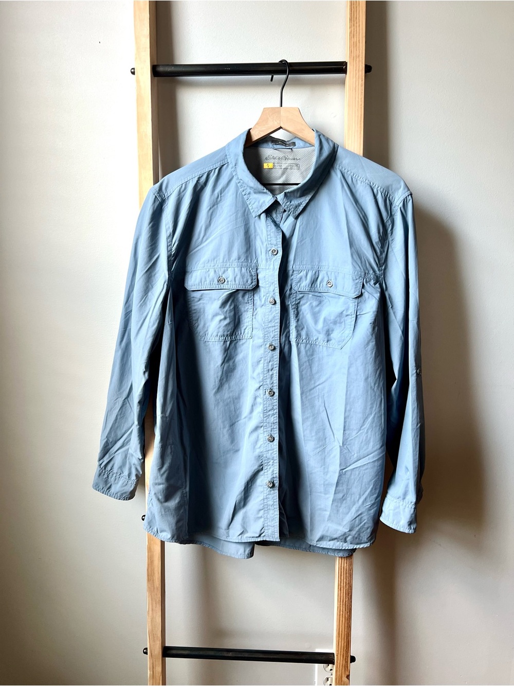 Eddie Bauer Light Blue Button-Up Utility Shirt